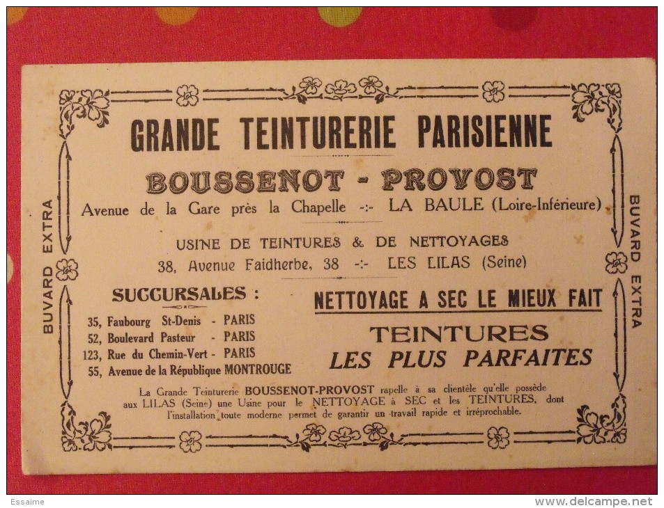 Buvard Grande Teinturerie Parisienne Boussenot-Provost. La Baule (44). Vers 1950 - Textile & Vestimentaire