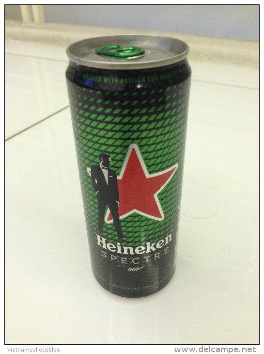 Vietnam Viet Nam 330ml SLIM Empty Beer Can With Brand Of Heineken (NEW Design) / Opened By 2 Holes At Bottom - Cannettes