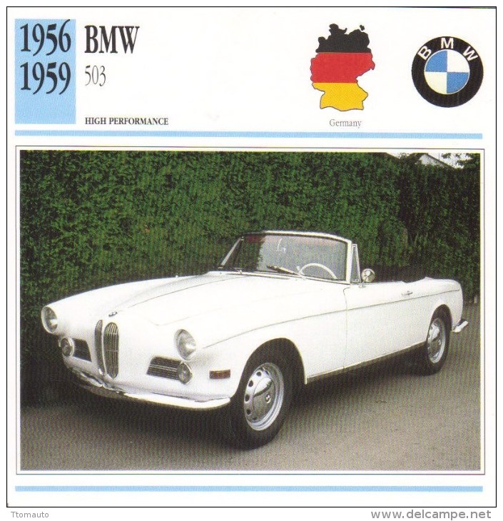 B.M.W. 503 Sports  -  1956  -  Fiche Technique Automobile (Germany) - Voitures