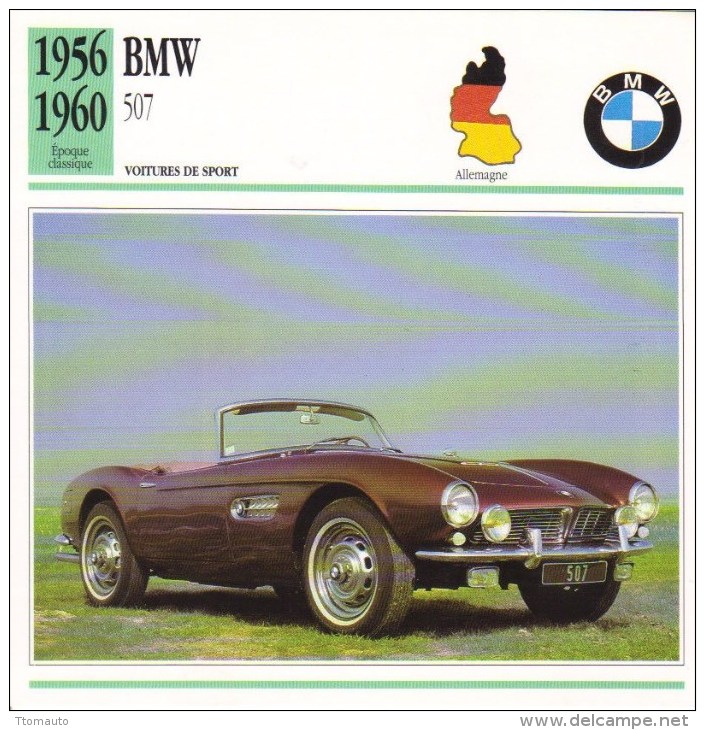 B.M.W. 507 Sports  -  1956  -  Fiche Technique Automobile (Germany) - Voitures