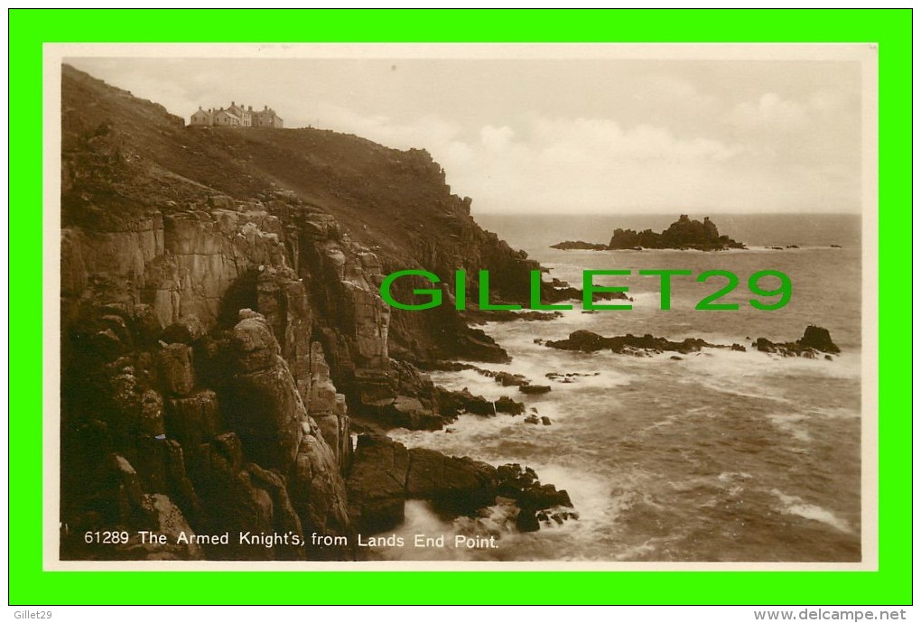 LANDS END POINT, CORNWALL, UK - THE ARMED KNIGHT'S - REAL PHOTOGRAPH - - Land's End