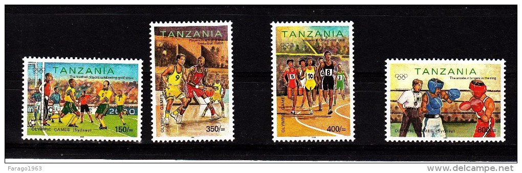 2000 Olympics Football Basketball Complete Set Of 4  MNH - Tansania (1964-...)