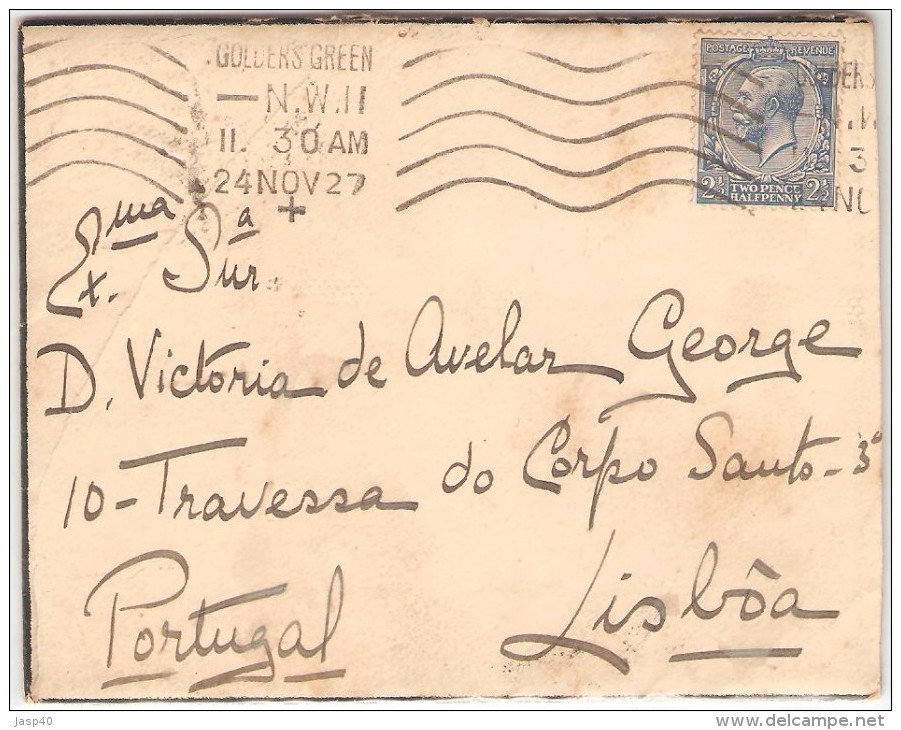 CARTA CIRCULADA DE INGLATERRA PARA PORTUGAL - Storia Postale