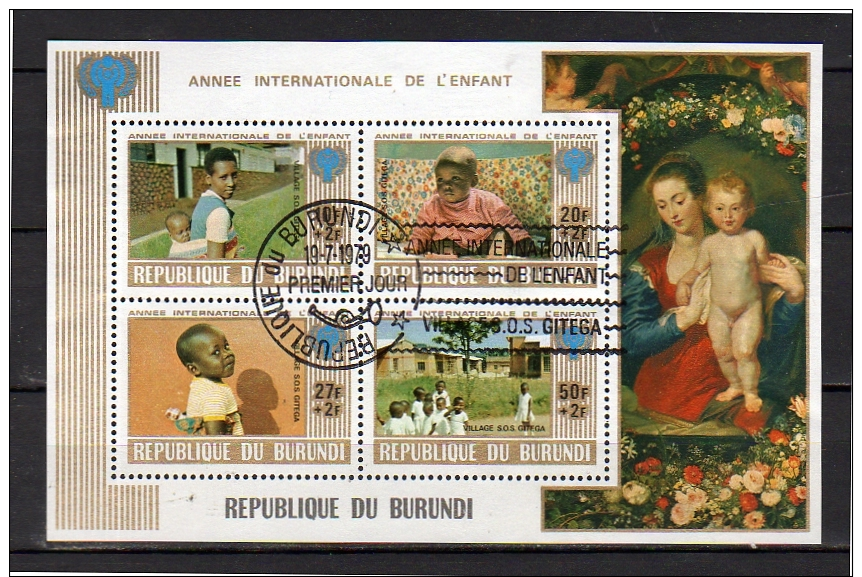 Burundi IYC 1979  Very Fine Used Michel Block 109  (v275) - Usati