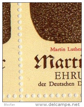 Luther-Ehrung 1982 DDR 2755 10-Kleinbogen III O FDC 120€ Mit Abart M In Martin Gemälde Cranach Bloc Sheetlet Bf Germany - Abarten Und Kuriositäten