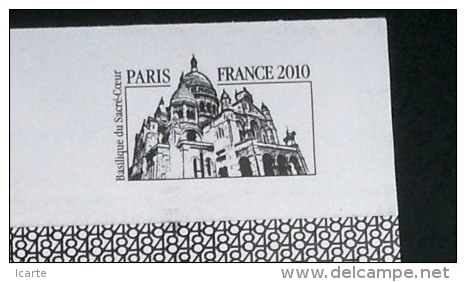 Pseuso-entier Avec Beau Simili Timbre Basilique Du Sacré-Coeur De Montmartre Paris 2010 - Pseudo-entiers Privés