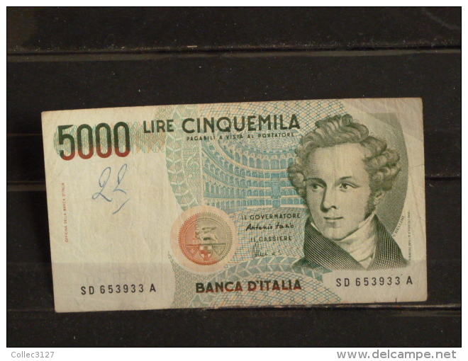 5000 Lire - V. Bellini - 1985 - Serie SD - Usagé Mais TB état - Scan Recto Verso - 5000 Lire