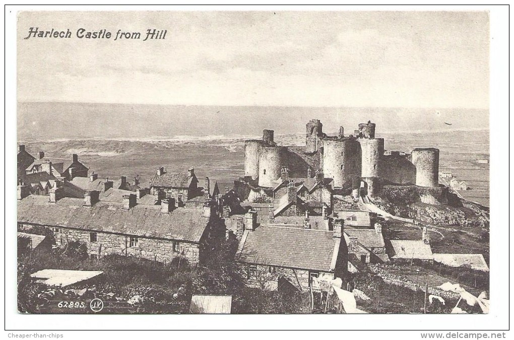 Harlech Castle From Hill - Merionethshire