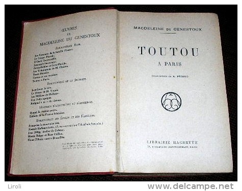 DU GENESTOUX Magdeleine : TOUTOU A PARIS. Illustrations De  A. PECOUD - Hachette