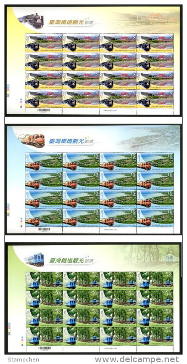 2015 Taiwan Railway Tourism Stamps Sheets Train Bridge Ocean Holiday - Other & Unclassified