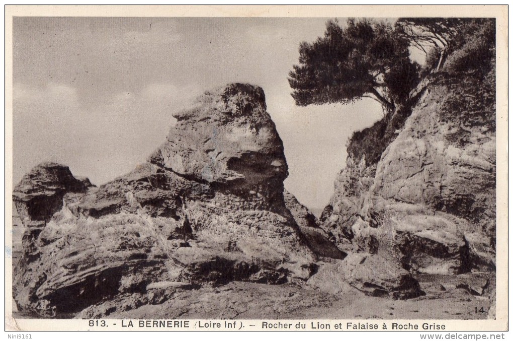 CPA   --  DPT 44  --  LA  BERNERIE  --  ROCHER  DU  LION  ET  FALAISE  A  ROCHE  GRISE.......... - La Bernerie-en-Retz