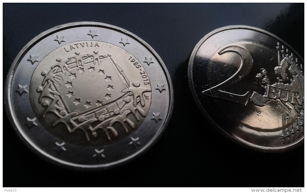 NEW Latvia 2015 Year 2 Euro Commemorative Coin "30 Years Of EU Flag"  UNC - Latvia