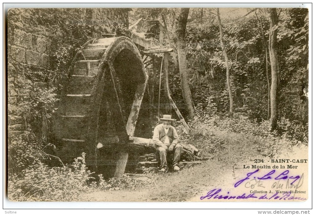 Saint-Cast - Le Moulin De La Mer - écrite Non Timbrée - 2 Scans - Saint-Cast-le-Guildo