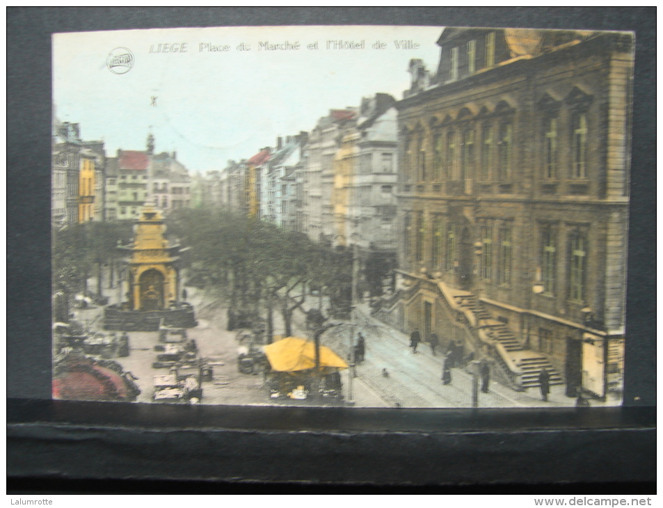 For. 12. Double Oblitération De Fortune Sur Carte Poste De Liège. Liège 1919 Et Tamise 1919 - Foruna (1919)