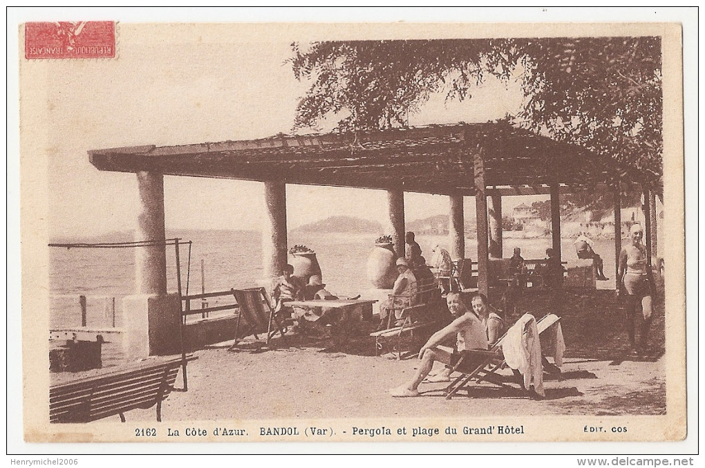 Var - 83 - Bandol Pergola Et Plage Du Grand Hotel - Bandol