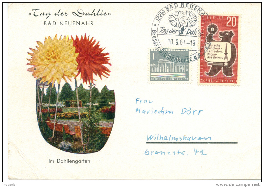 DAY OF THE DAHLIA IN DAHLIENGARTEN BAD NEUENAHR 1961 - Cartes Postales Illustrées - Oblitérées