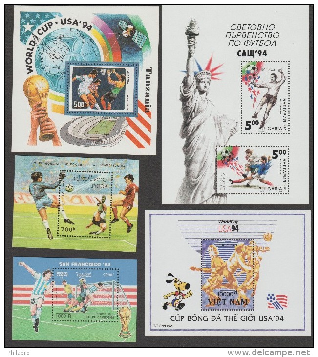 TANZANIA+BULGARIE +CAMBODGE+LAOS+VIETNAM   FOOTBALL  USA  1994  **.MNH  Réf  C30 - 1994 – USA