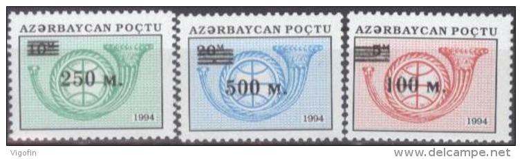 AZ 1995-214-6 DEFINITIVE, ASERBEDIAN, 3v, MNH - Azerbeidzjan