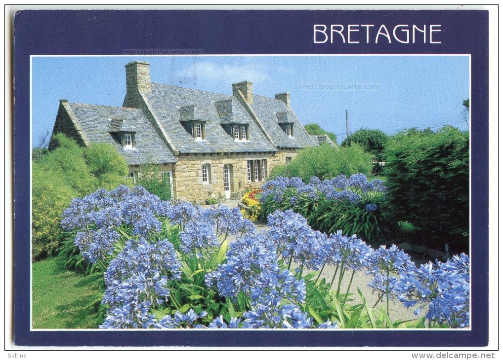 Couleurs De Bretagne - Maison Aux Agapanthes - écrite Timbrée 1998 (pour Jeux) - Bretagne