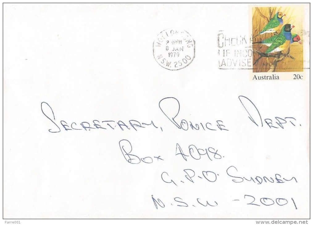 Australia 1979 Wollongong Gouldian Finch Bird Pre-stamped Envelope No. 1 Stationary Cover - Zangvogels
