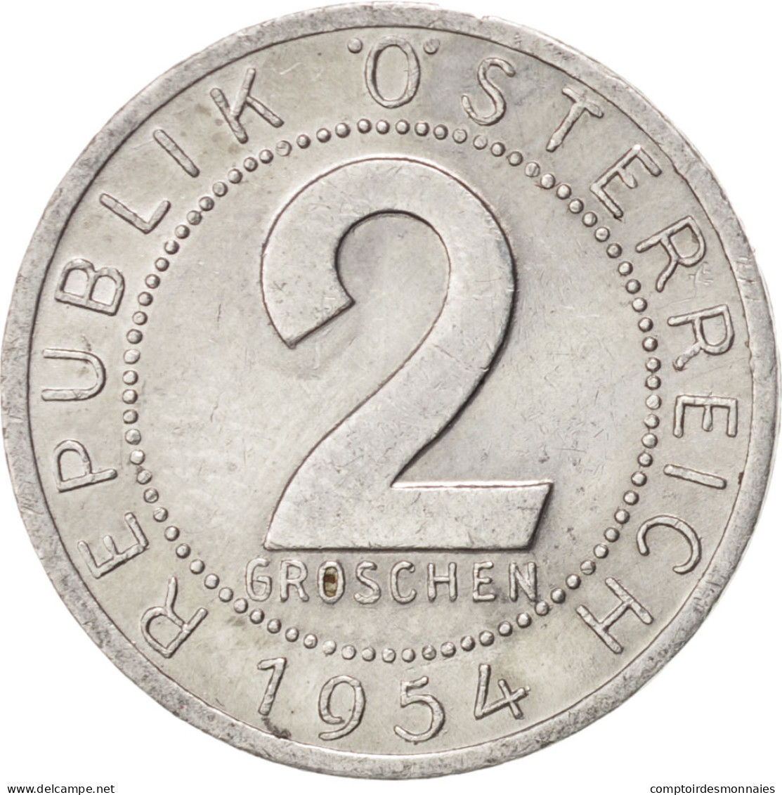 Monnaie, Autriche, 2 Groschen, 1954, SPL, Aluminium, KM:2876 - Autriche