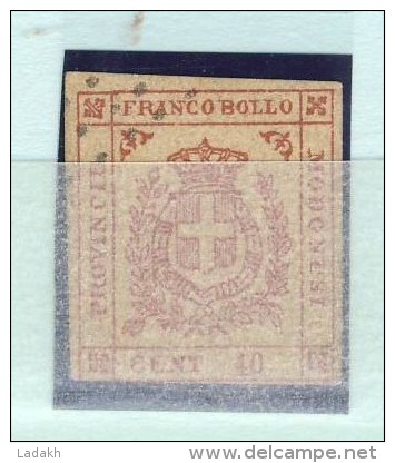 TIMBRE ITALIE # ANCIEN ETAT DE MODENE # 1859 # 40 CENT BRIQUE # N° 10 # - Modène