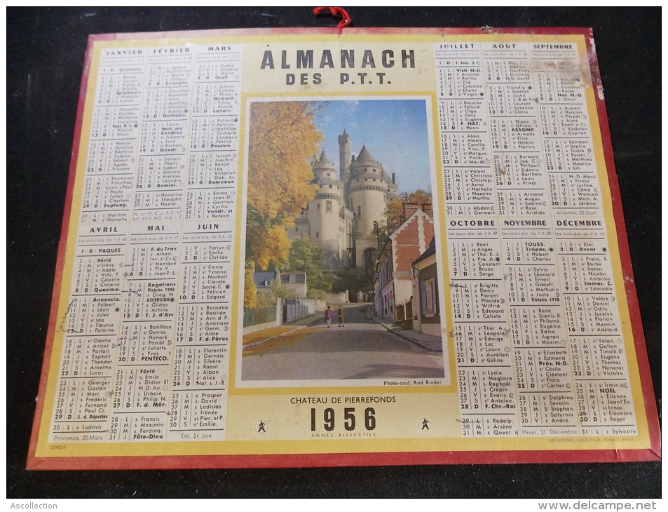 Calendrier Des Postes PTT 1956 Chateau De Pierrefonds N 23 Creuse - Grossformat : 1941-60