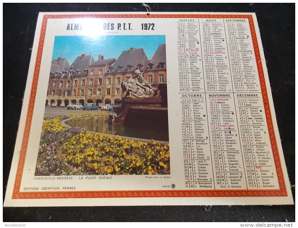 Calendrier Des Postes PTT 1972 - Grand Format : 1971-80