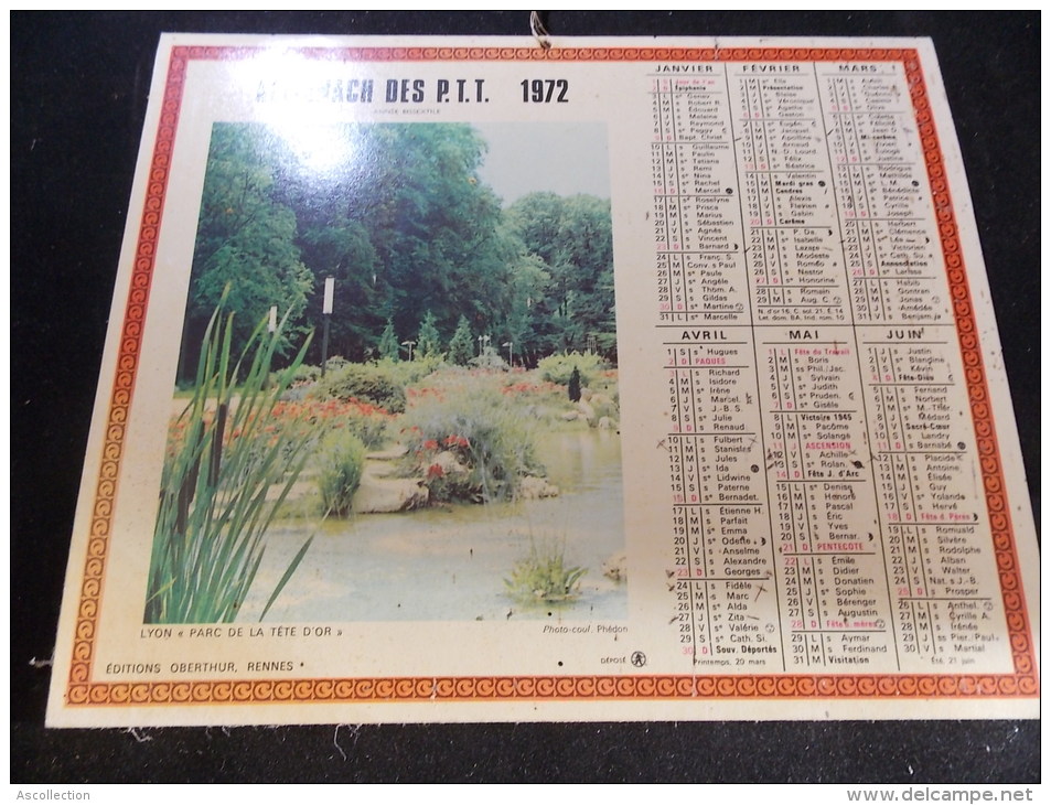Calendrier Des Postes PTT 1972 - Grand Format : 1971-80