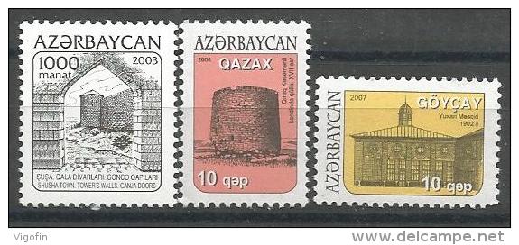 AZ-2007-8 LOT OF DEFINITIVE, ASERBEDIAN, 1 X 3v, MNH - Azerbeidzjan