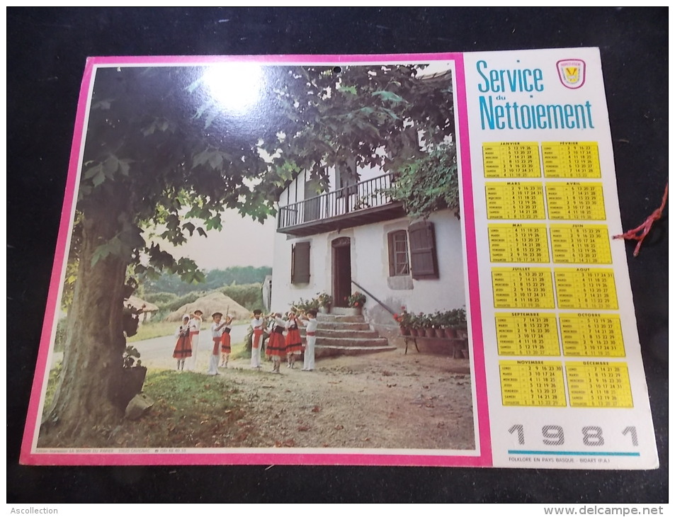 Calendrier Des Service Du Nettoiement Eboueurs De France 1981 - Big : 1981-90