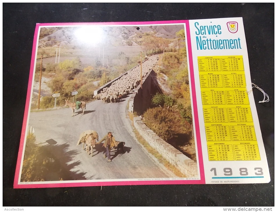 Calendrier Des Service Du Nettoiement Eboueurs De France 1983 - Tamaño Grande : 1981-90