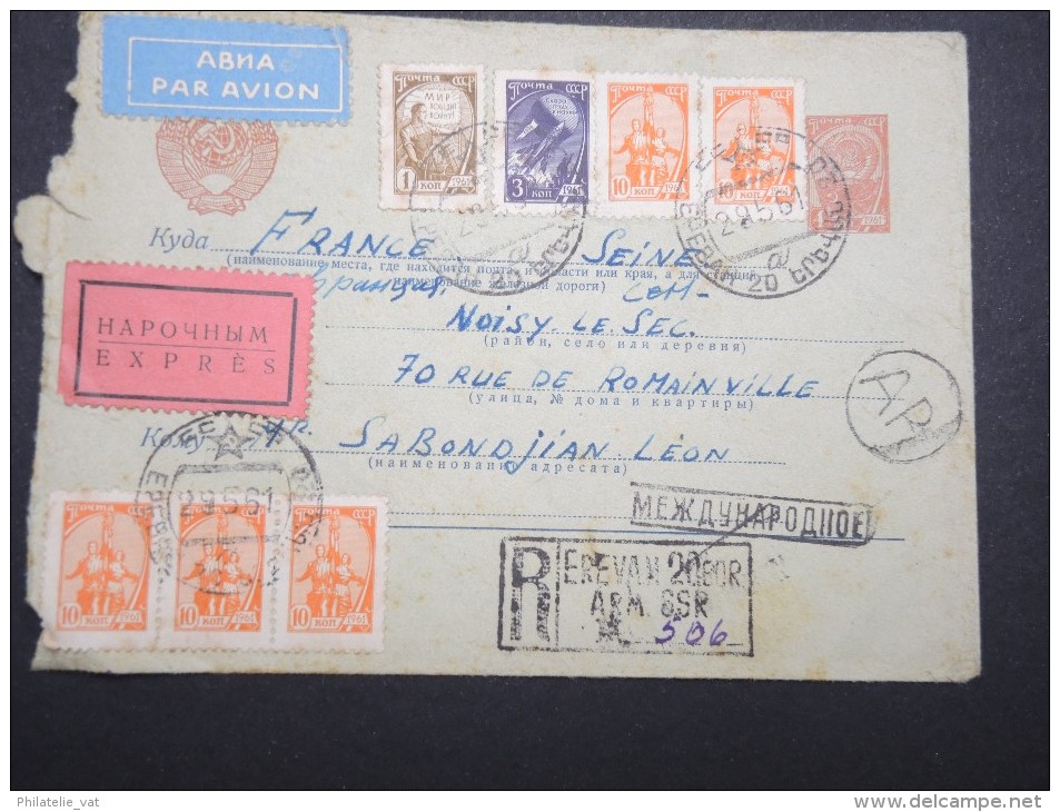 RUSSIE - Entier Postal En Recommandé Et Exprés De Erevan Pour La France En 1961 - A Voir - Lot P13040 - 1960-69