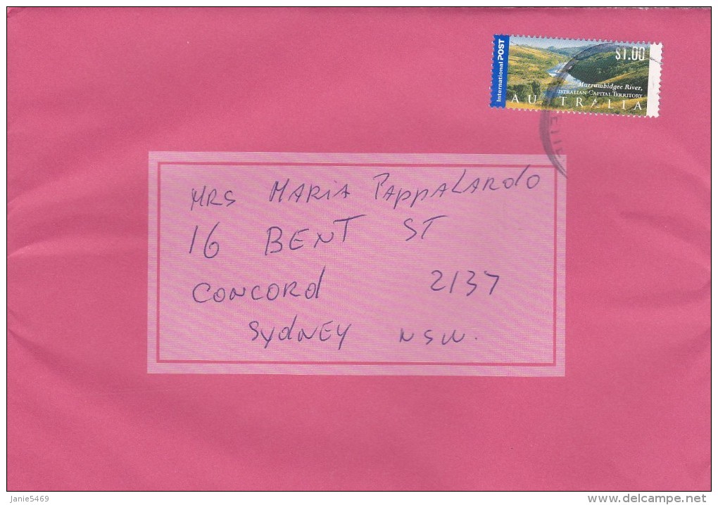 Australia 2015 Local Mail With International Stamp $ 1.00 Murrubbidge River - Covers & Documents