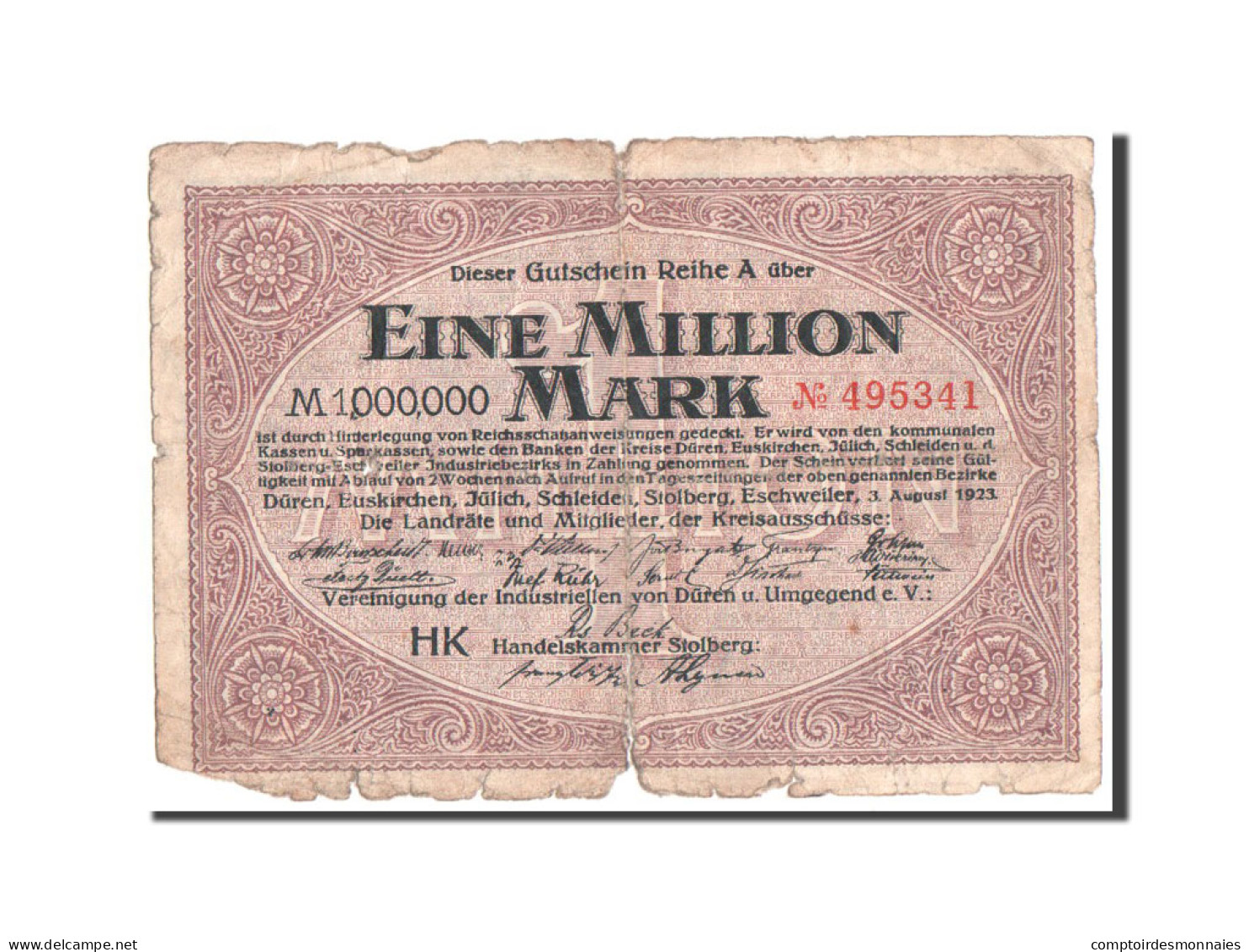 Billet, Allemagne, 1 Million Mark, 1923, B+ - Andere & Zonder Classificatie