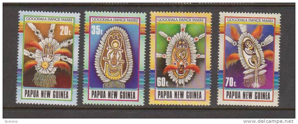 Papua New Guinea 1990 Gogodala Dance Mask Set 4 MNH - Papua-Neuguinea