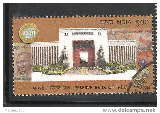 INDIA, 2010, FINE USED, 75th Anniversary Of Reserve Bank Of India, Gandhi, Horse Coin, - Used Stamps