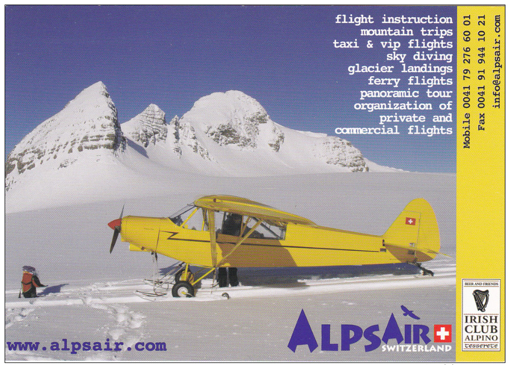 AlpsAir Piper Super Cub Airplane , 70-80s - 1946-....: Era Moderna
