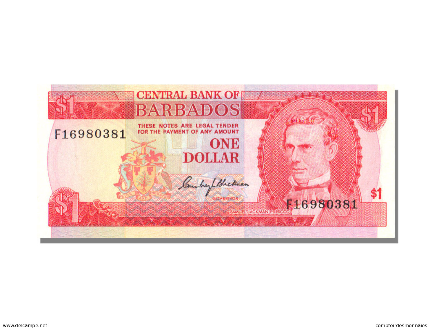 Billet, Barbados, 1 Dollar, KM:29a, NEUF - Barbados (Barbuda)