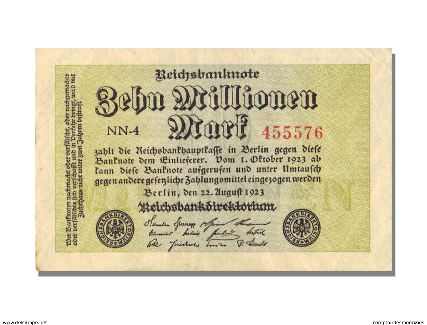 Billet, Allemagne, 10 Millionen Mark, 1923, 1923-08-22, KM:106c, SPL - Amministrazione Del Debito