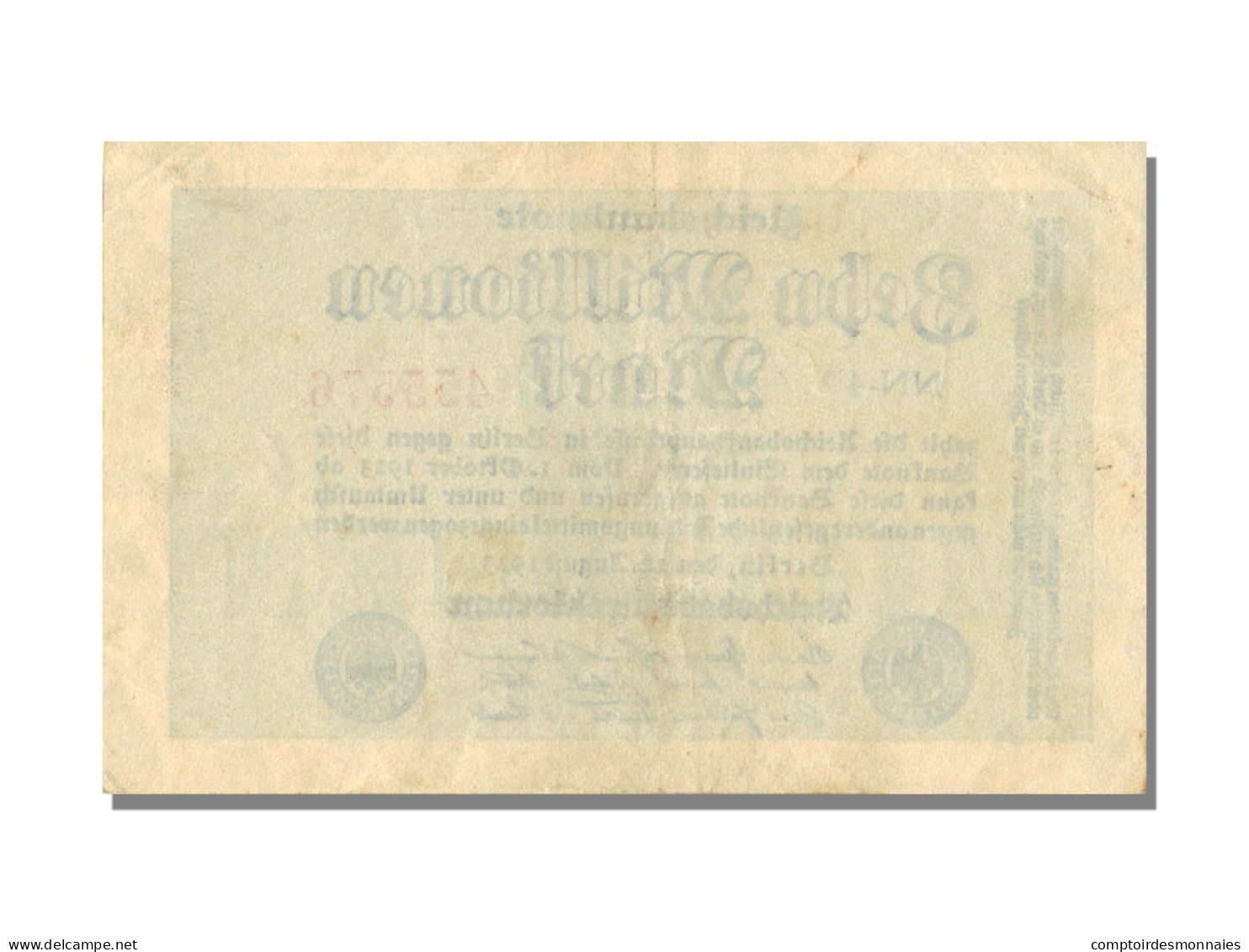 Billet, Allemagne, 10 Millionen Mark, 1923, 1923-08-22, KM:106c, SPL - Administration De La Dette