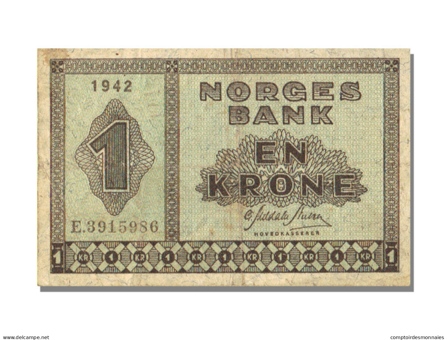 Billet, Norvège, 1 Krone, 1942, KM:15a, TTB - Norvège