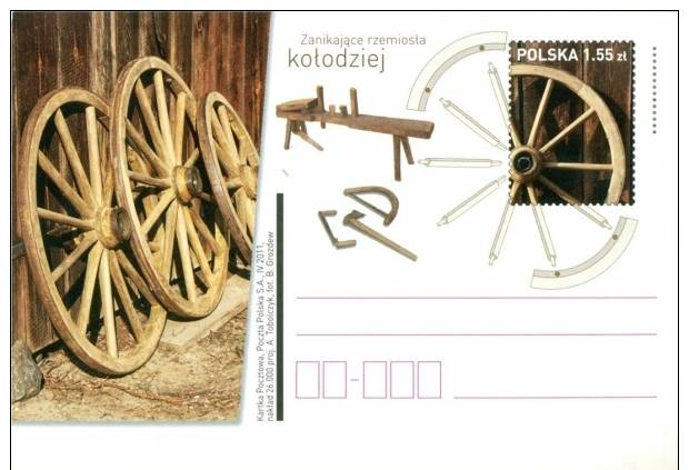 Poland Pologne, Crafts, Professions: Wheelwright, Wheeler, Charron, Wheel, 2011 - Autres & Non Classés