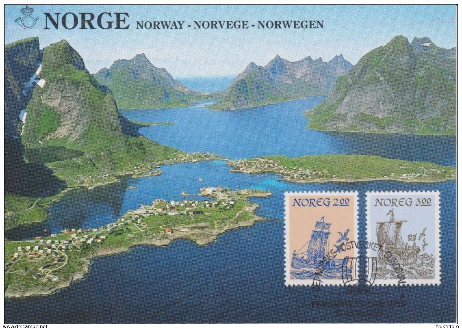 Norway Exhibition Cards 1985 Gothex 85 (Gothemburg) - Frimerkets Dag With Mi 891-892 Ships - Reine (Lofoten) - Collections