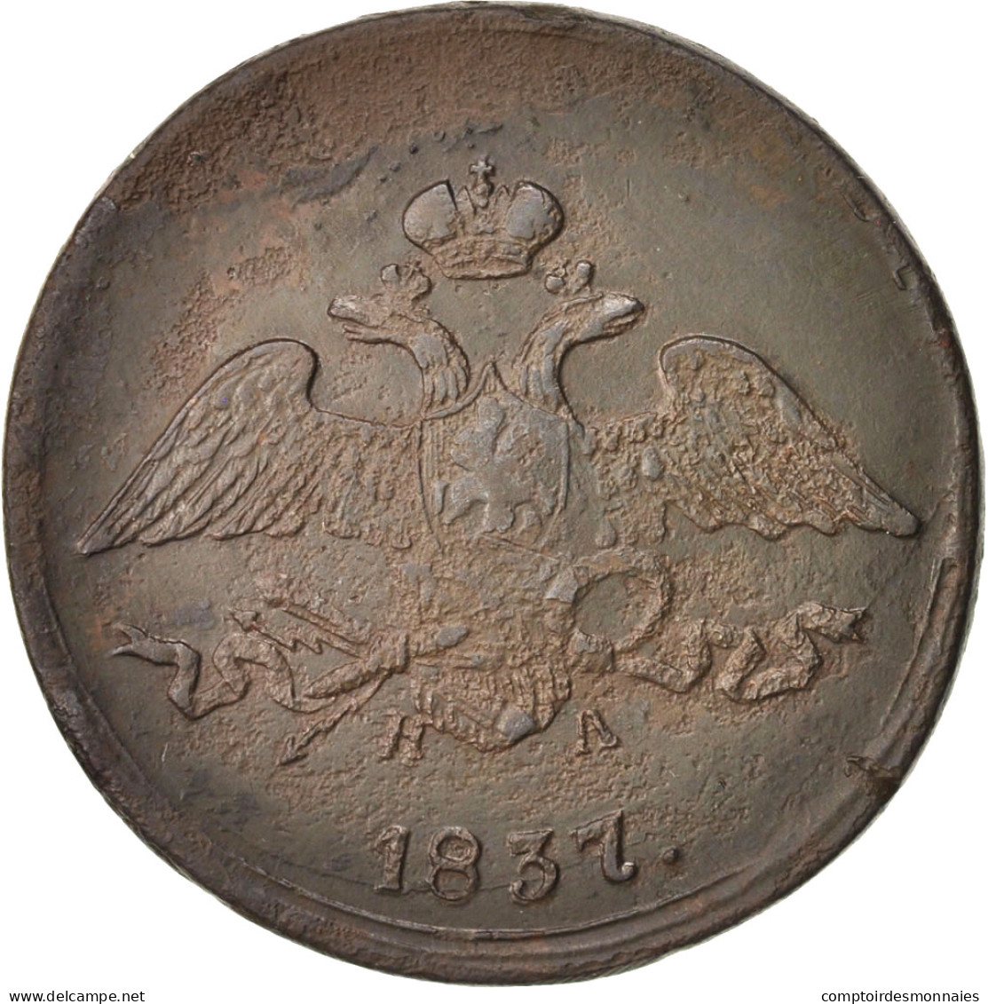 Monnaie, Russie, Nicholas I, 5 Kopeks, 1837, Ekaterinbourg, TTB, Cuivre - Rusland