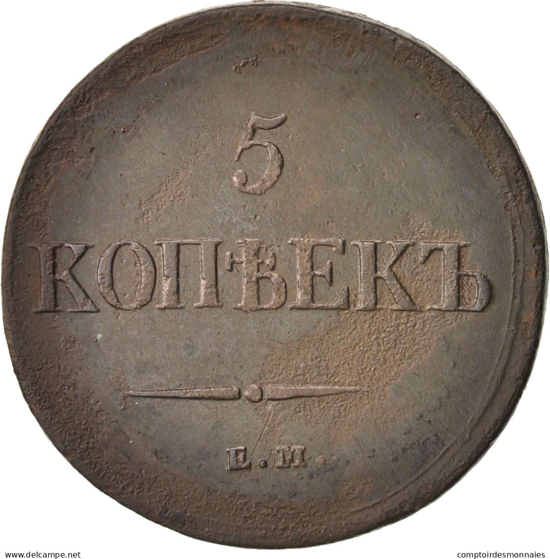 Monnaie, Russie, Nicholas I, 5 Kopeks, 1837, Ekaterinbourg, TTB, Cuivre - Rusia