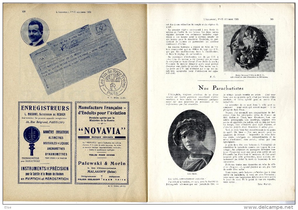 AVIATION  L AEROPHILE 1923 N° 23 - 24    PAGES 353 à 384  -  TRES BON ETAT DE CONSERVATION - Avión