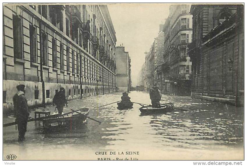 V-15 - 592 : PARIS CRUE DE LA SEINE RUE DE LILLE - Inondations De 1910