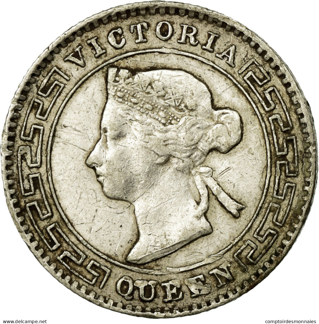 Monnaie, Ceylon, Victoria, 10 Cents, 1892, TTB, Argent, KM:94 - Sri Lanka