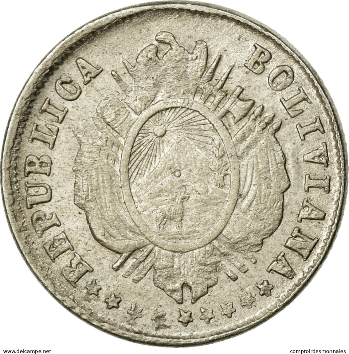 Monnaie, Bolivie, 5 Centavos, 1876, TTB, Argent, KM:157.1 - Bolivia